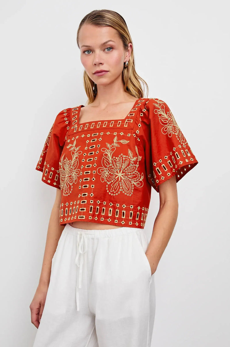 Rails Laine Top - Terracotta-Hand In Pocket