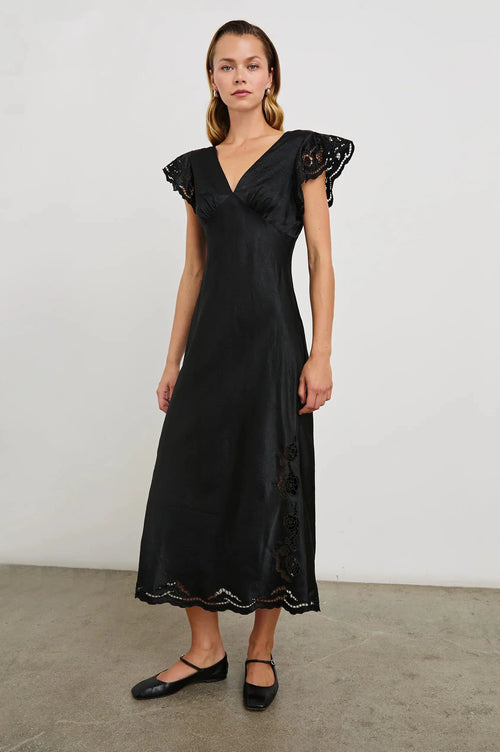 Rails McKenna Dress-Black Eyelet-Event-Hand In Pocket