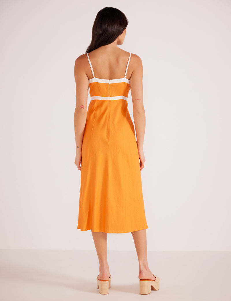 MINKPINK Jacques Contrast Midi Dress - Orange-Hand In Pocket