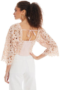 Allison Poppy Top- Blush-Hand In Pocket