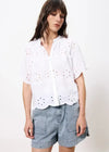 FRNCH Neda Eyelet Top- Blanc-Hand In Pocket