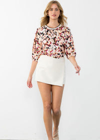 Tina Mid Sleeve Print Top ***FINAL SALE***-Hand In Pocket