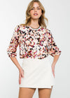 Tina Mid Sleeve Print Top ***FINAL SALE***-Hand In Pocket