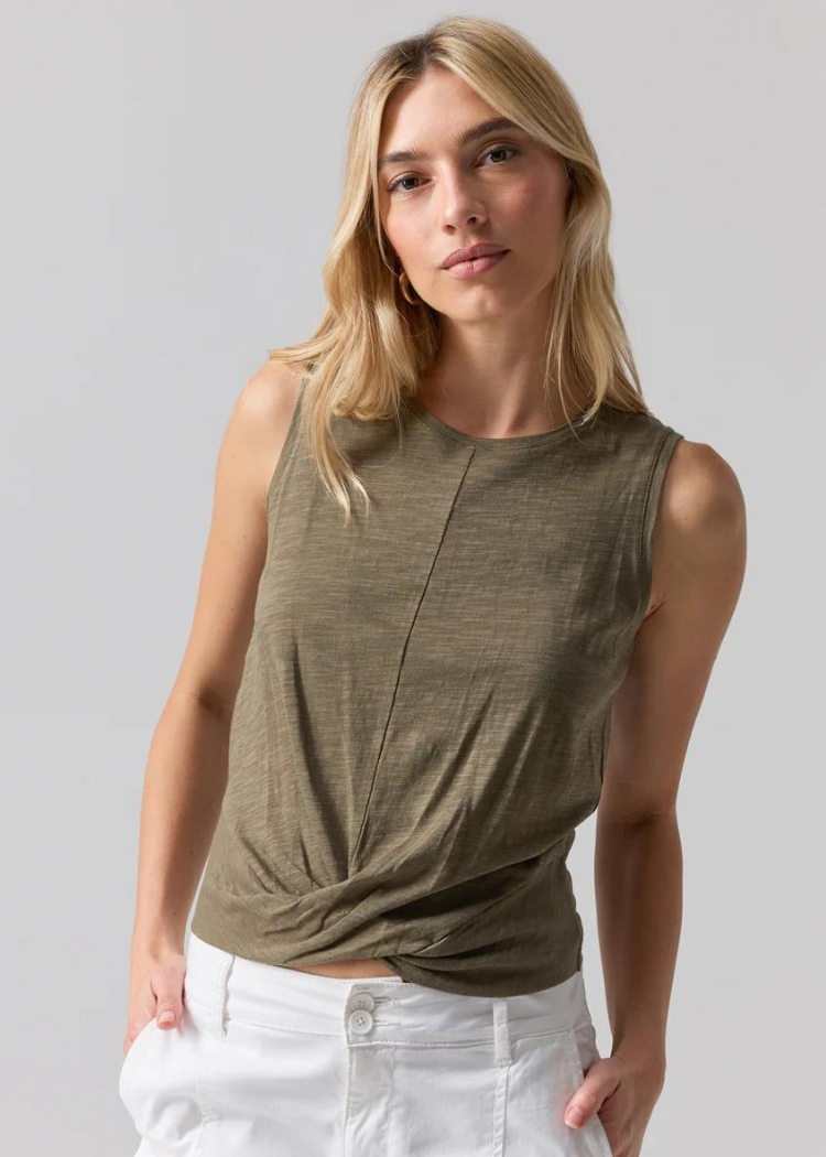 Sanctuary Twisted Tank - Burnt Olive ***FINAL SALE***-Hand In Pocket