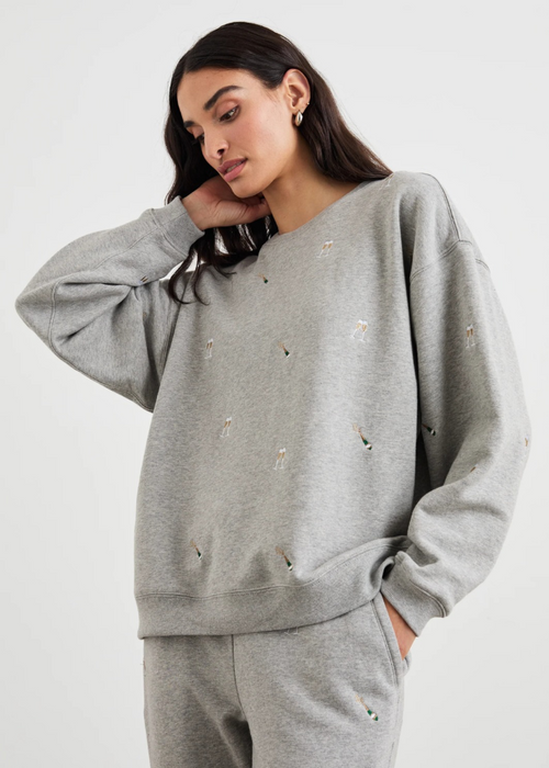 Rails Varsity Sweatshirt- Champagne-Hand In Pocket