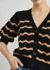 Rails Isla Sweater- Black Camel Stripe-Hand In Pocket