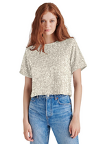 Steve Madden Cressa Top- Ivory-Hand In Pocket