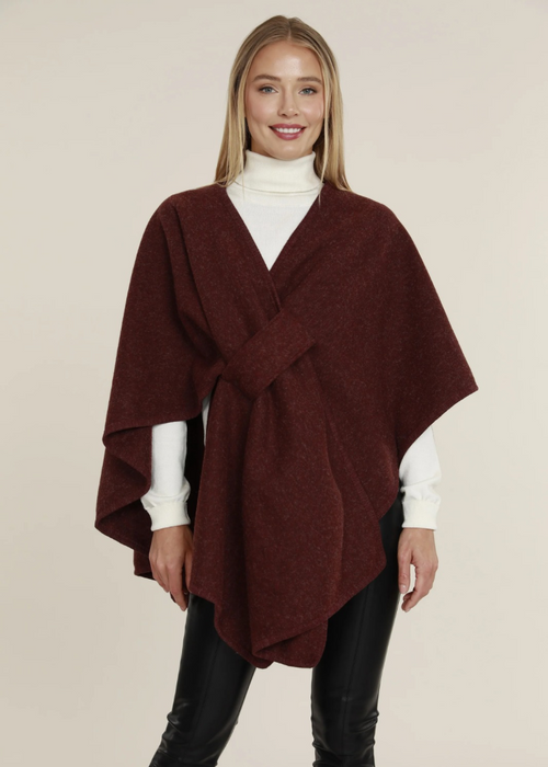 Cara Interlock Wrap- Wine-Hand In Pocket