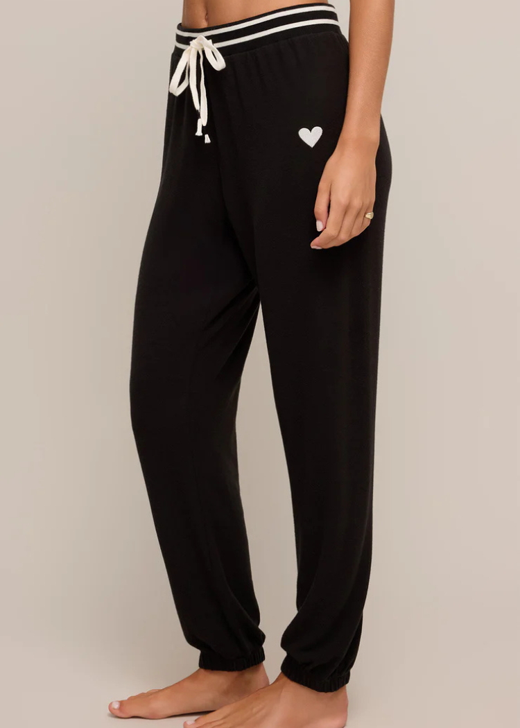 Z Supply Mon Amour Jogger- Black-Hand In Pocket