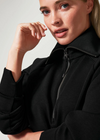 Spanx Air Essentials Half Zip- Black-Hand In Pocket