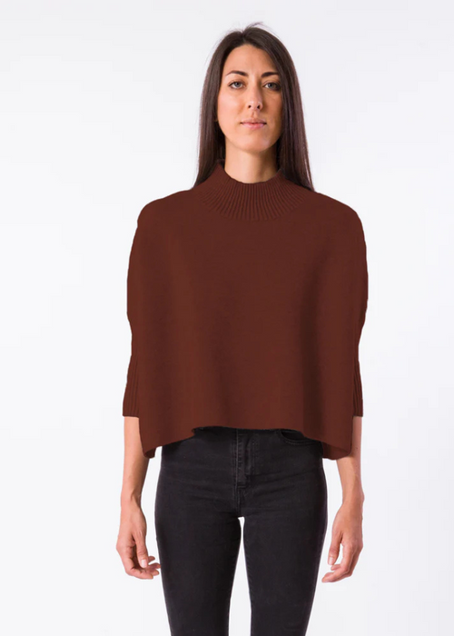 Aja Sweater-Heather Brown-Hand In Pocket