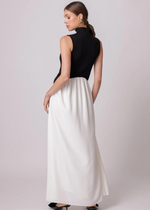 Line + Dot Masha Maxi Dress- Black/ Cream-Hand In Pocket