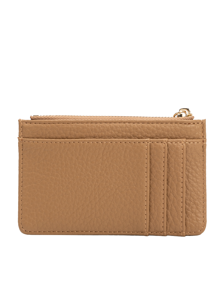 Lupe Nutmeg Vegan Card Case Wallet-Hand In Pocket