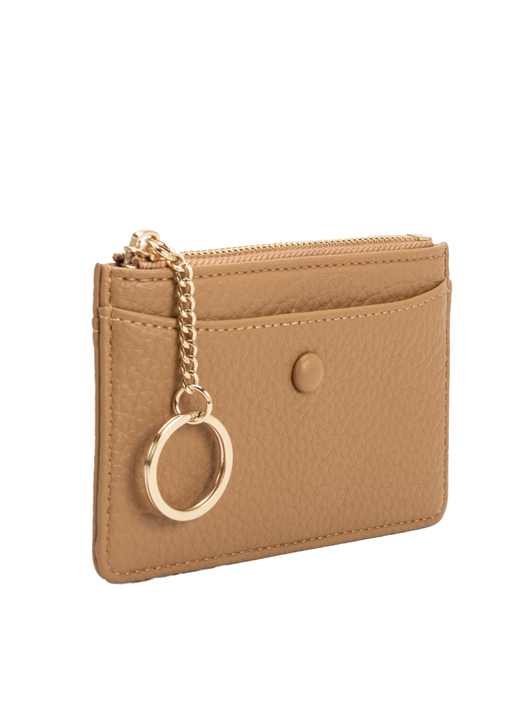 Lupe Nutmeg Vegan Card Case Wallet-Hand In Pocket