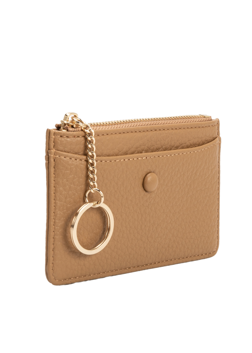 Lupe Nutmeg Vegan Card Case Wallet-Hand In Pocket