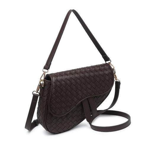 Scout Woven Crossbody- Espresso-Hand In Pocket