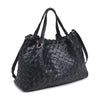 Urban Expressions Natalie Woven Tote-Black-Hand In Pocket