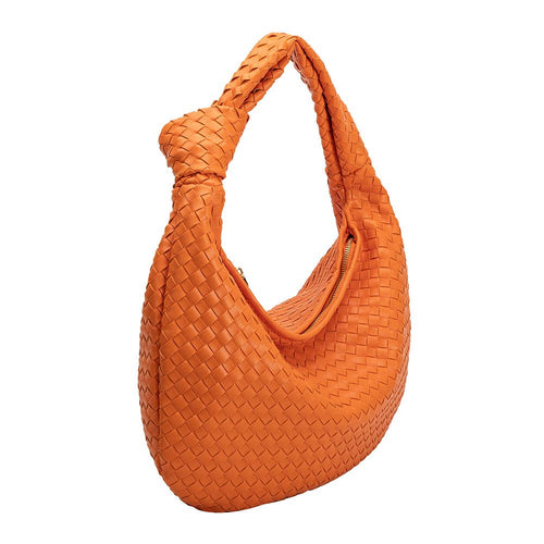 Brigitte Large Orange Recycled Vegan Shoulder Bag ***FINAL SALE***-Hand In Pocket