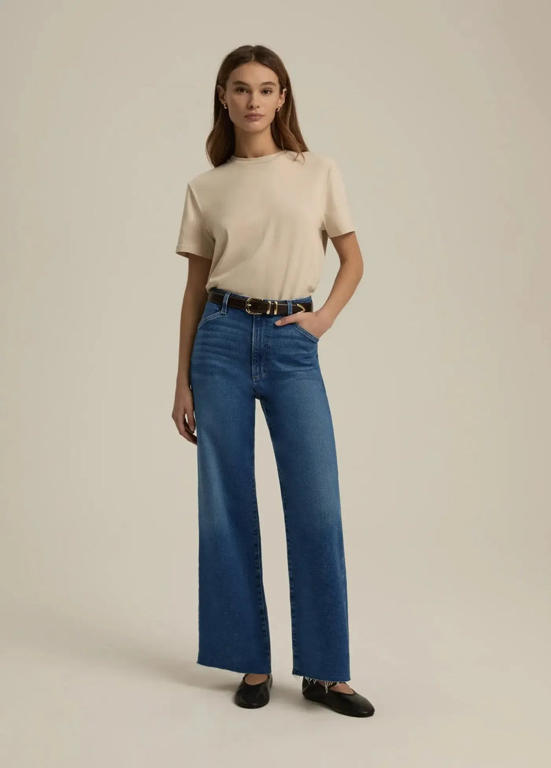 Favorite Daughter Mischa Wideleg Pant- Madison-Hand In Pocket