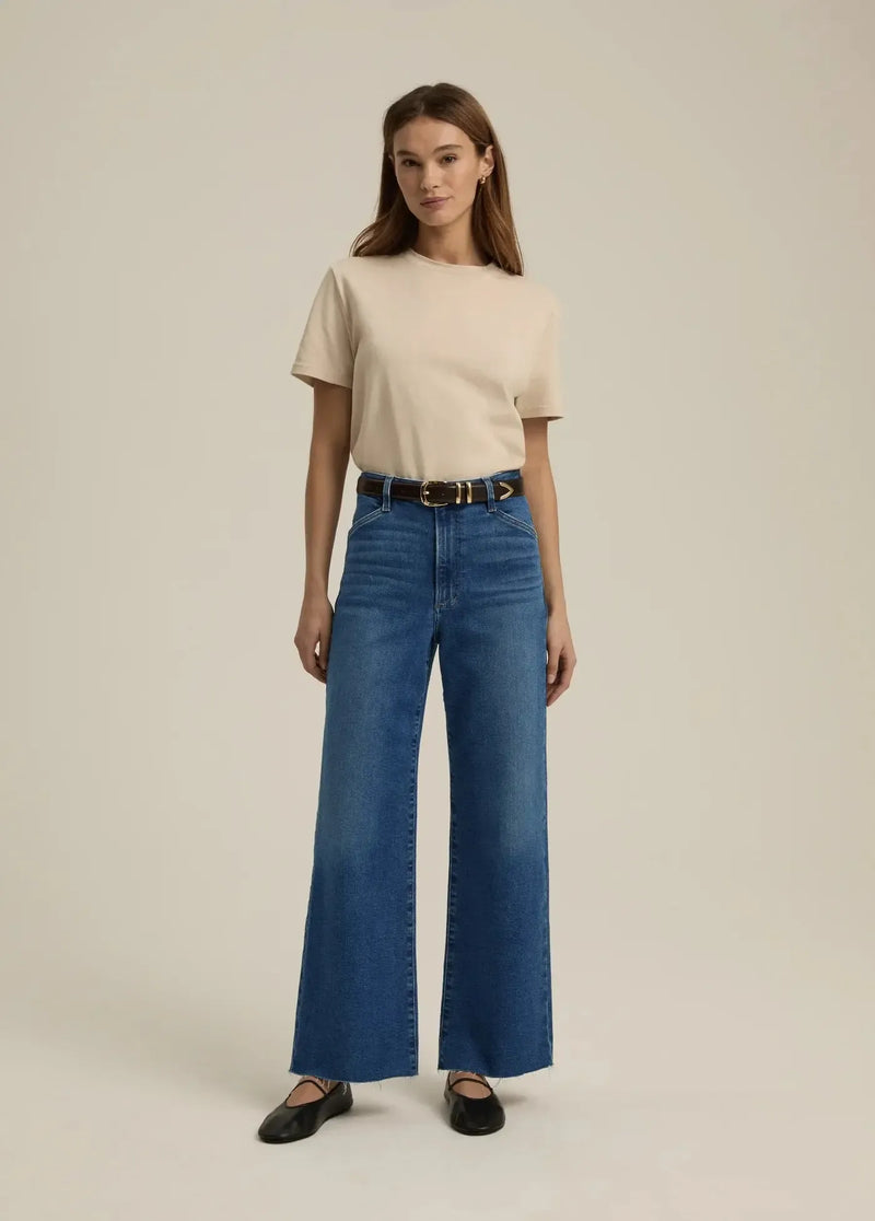 Favorite Daughter Mischa Wideleg Pant- Madison-Hand In Pocket