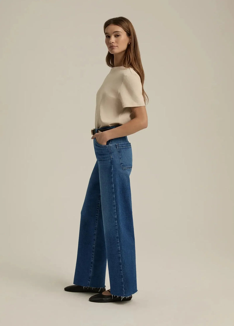 Favorite Daughter Mischa Wideleg Pant- Madison-Hand In Pocket