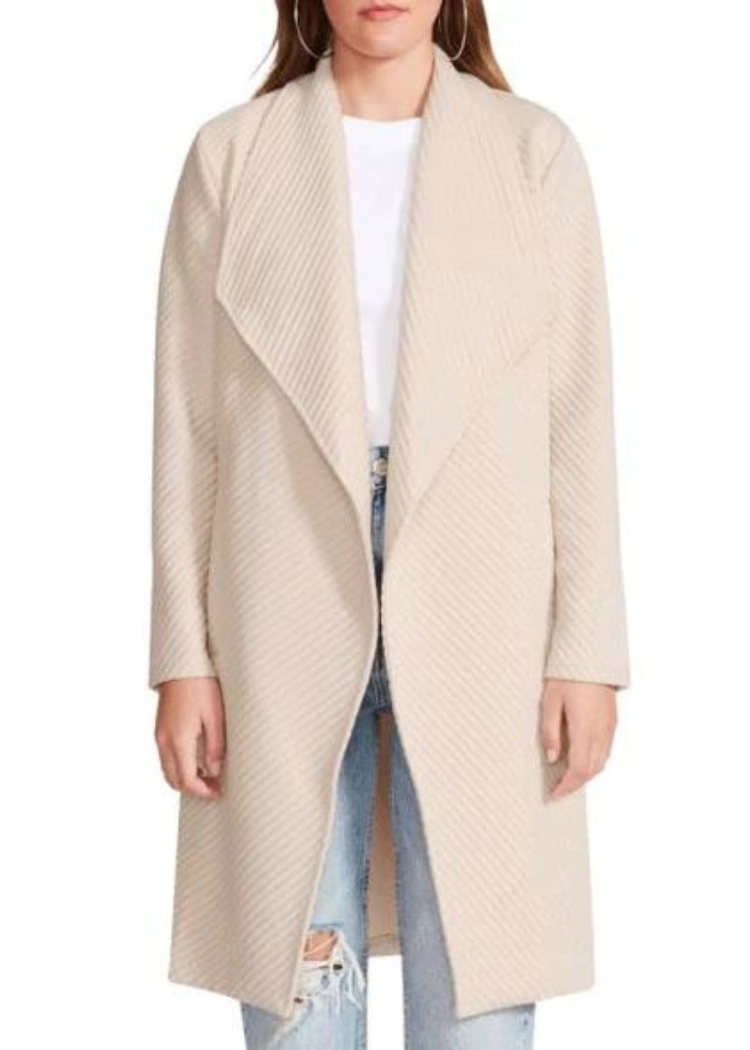 Steve Madden Knit Jacket- Bone-Hand In Pocket