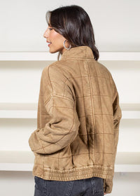 Nico Quilted Mineral Washed Jacket-Hand In Pocket