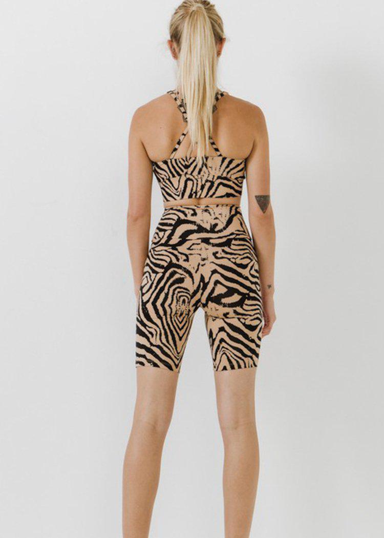 Power High Rise Tiger Print Biker Shorts-***FINAL SALE***-Hand In Pocket