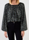 Empire Sequin Blouson Top-Hand In Pocket