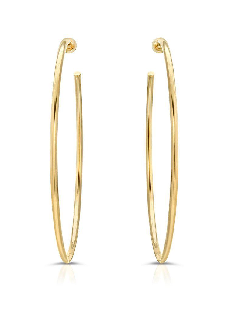 Eklexic 2.5" Ultimate Hoops- Gold-Hand In Pocket