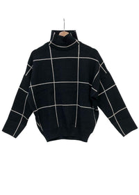 Avon Windowpane Mockneck Sweater-***FINAL SALE***-Hand In Pocket