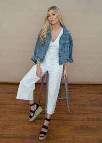 Astr the Label Daydream Denim Jumpsuit-Off White-Hand In Pocket