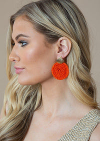 Clementine Bright Orange Woven Drops-Hand In Pocket