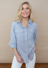 Velvet Heart Idea Blue and White Stripe Button Up Tunic-***FINAL SALE***-Hand In Pocket