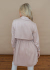 BB Dakota Blush Pink Let it Rain Trench Coat-Hand In Pocket