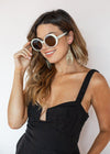 A.J. MORGAN Round Romance Cream Sunnies-Hand In Pocket