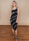 RD Style Black Tie Dye Sleeveless Knit Dress-Hand In Pocket