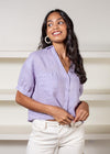 Stark X SS Linen Button Up Blouse- Lilac***FINAL SALE***-Hand In Pocket