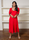 Lucy Paris Keely Cut Out Midi Dress-Red-***FINAL SALE***-Hand In Pocket