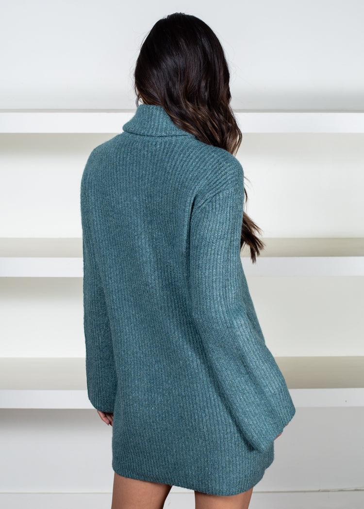 BB Dakota The Abbie Sweater Dress - Green ***FINAL SALE***-Hand In Pocket