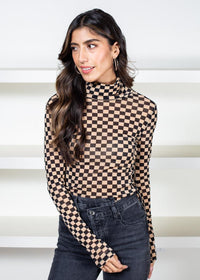 Dana Checker Sheer Print Top ***FINAL SALE***-Hand In Pocket