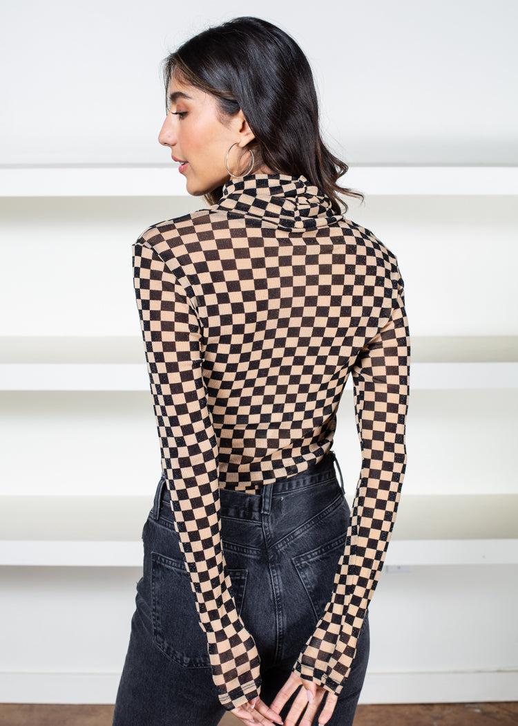 Dana Checker Sheer Print Top ***FINAL SALE***-Hand In Pocket