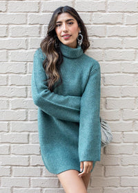 BB Dakota The Abbie Sweater Dress - Green ***FINAL SALE***-Hand In Pocket