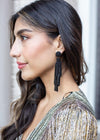 Valentina Tassel Earrings - Black-Hand In Pocket