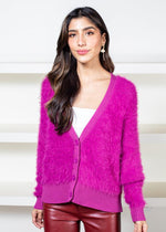 Winnie Fuzzy Cardigan-Hand In Pocket