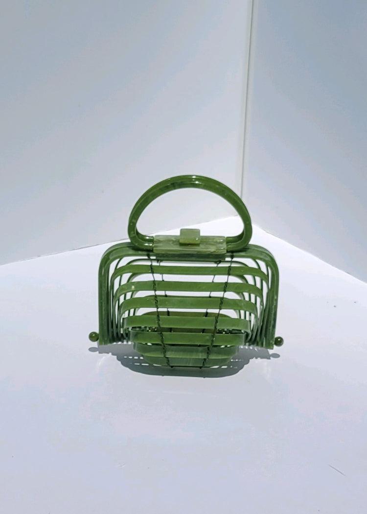 Sienna Acrylic Handbag - Green-Hand In Pocket