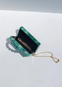 Gia Acrylic Clutch - Green-Hand In Pocket