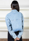 Kendall Cropped Denim Wash Jacket ***FINAL SALE***-Hand In Pocket