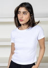 Mimi Crop Tee - White-Hand In Pocket