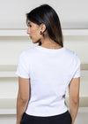 Mimi Crop Tee - White-Hand In Pocket